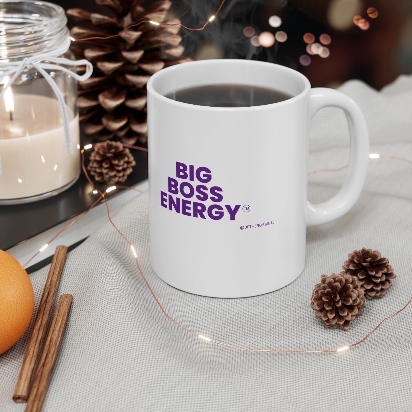 Big Boss Energy Ceramic Coffee Cups, 11oz, 15oz