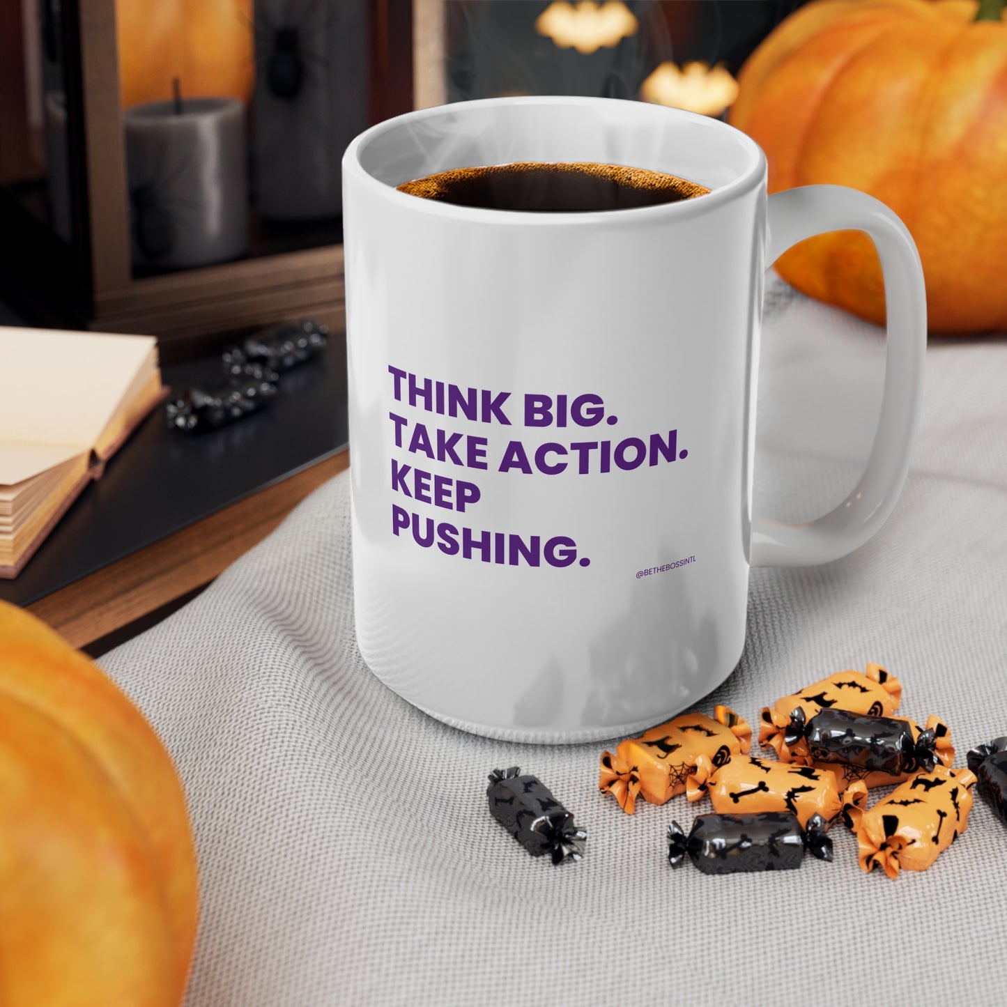 Think Big Ceramic Coffee Cups, 11oz, 15oz