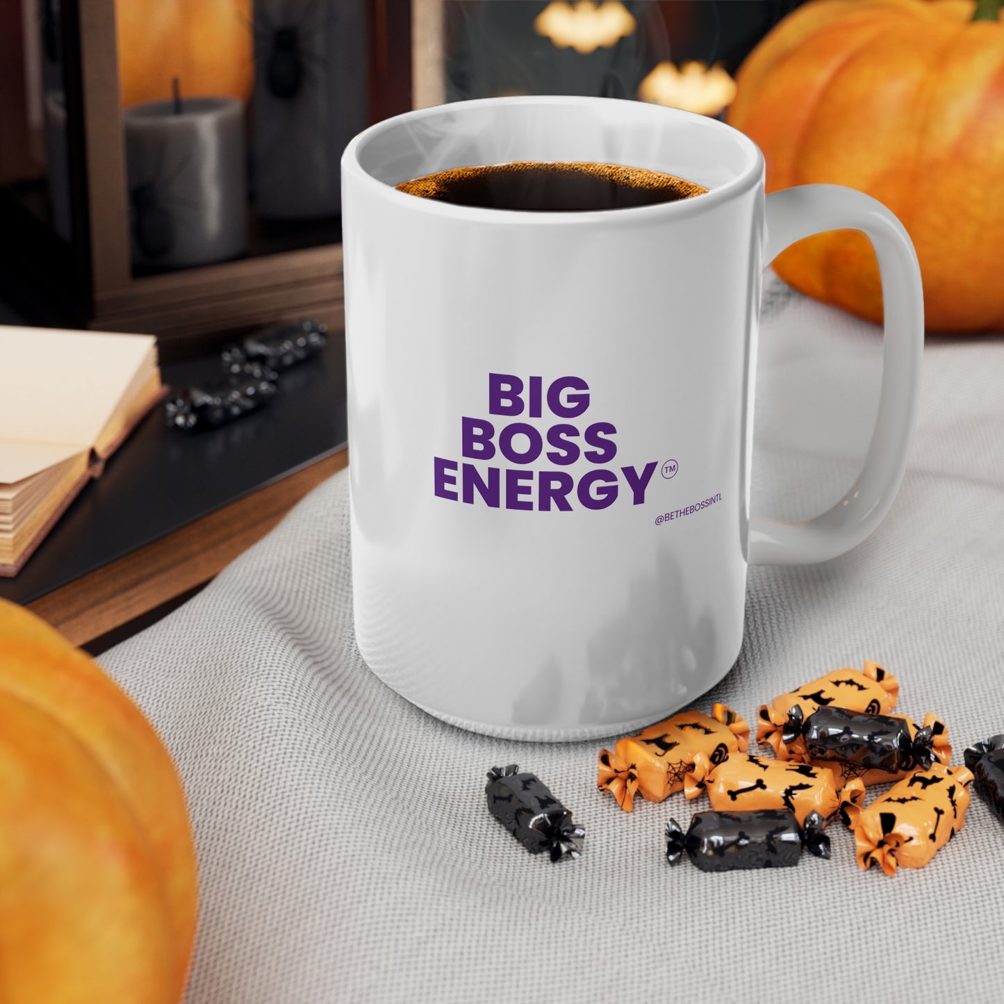 Big Boss Energy Ceramic Coffee Cups, 11oz, 15oz