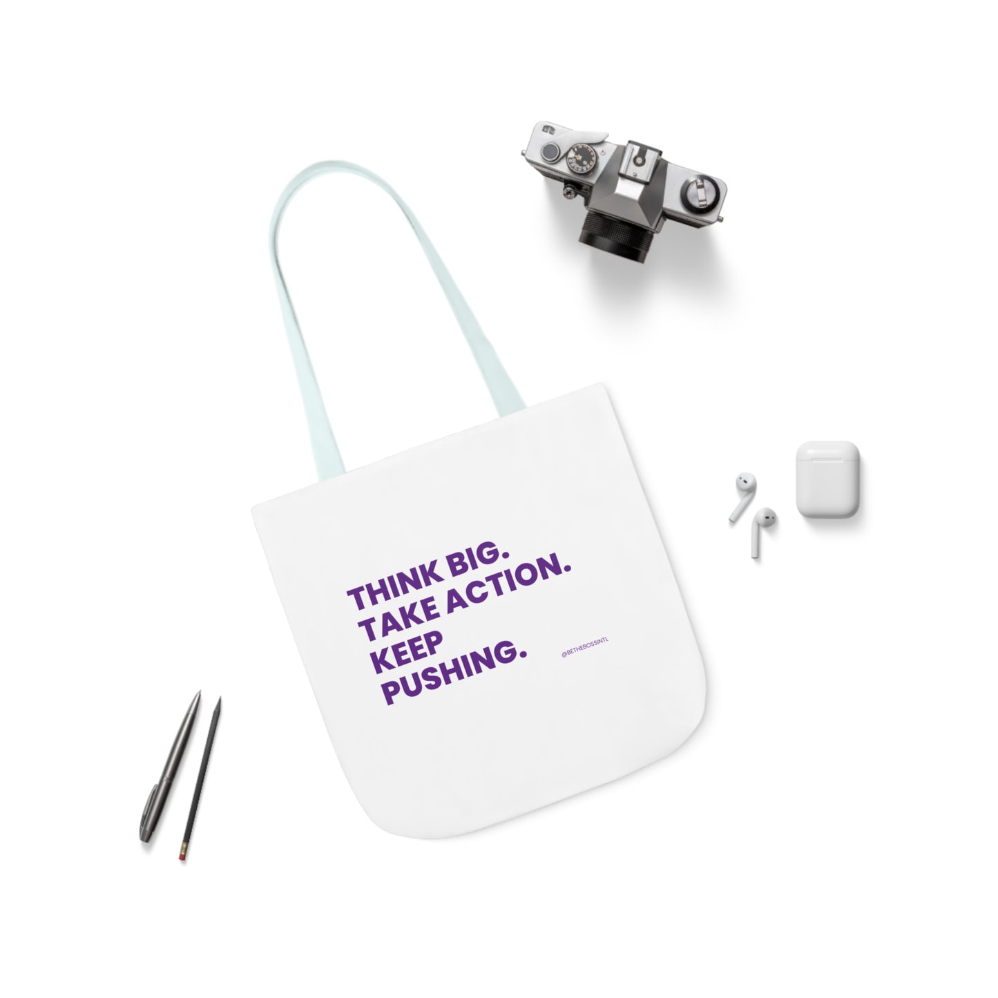 Think BIg Canvas Tote Bag, 5-Color Straps