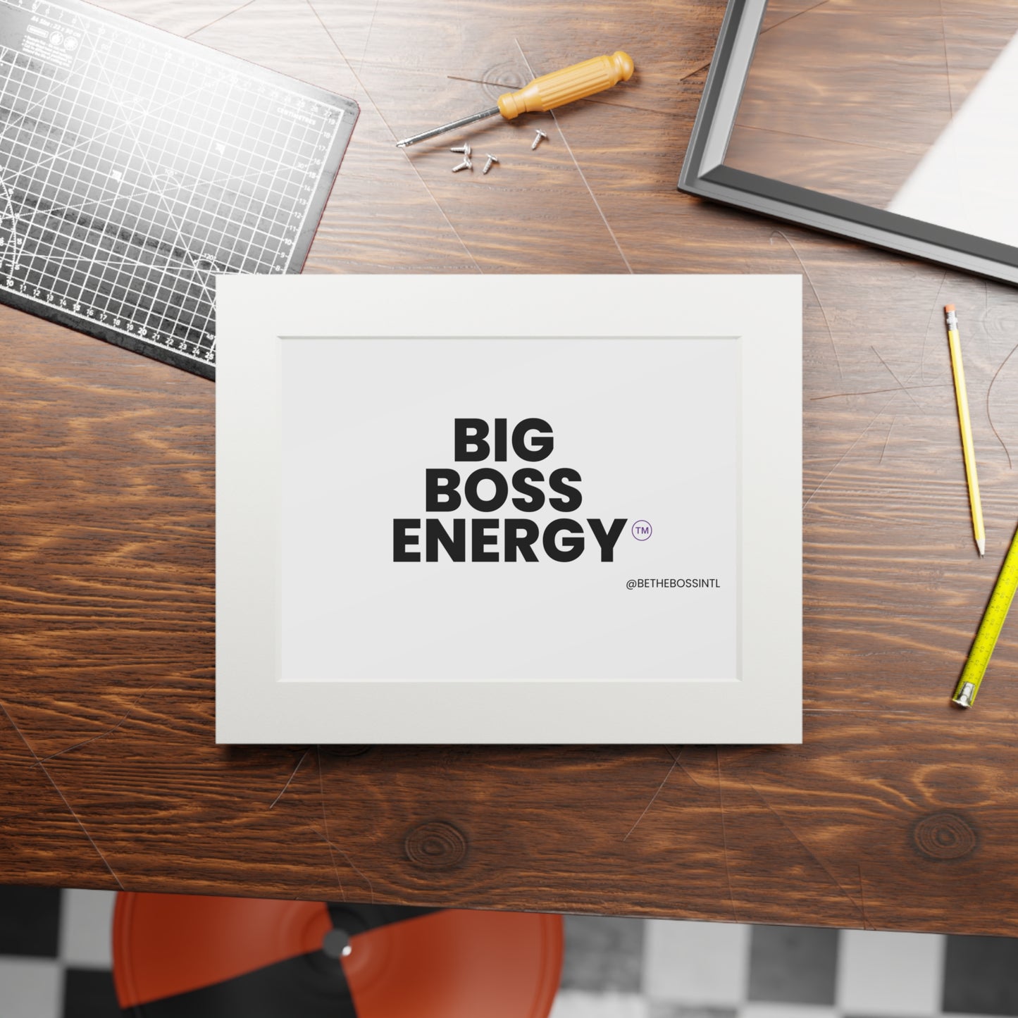 Big Boss Energy Wall Print, Black Font