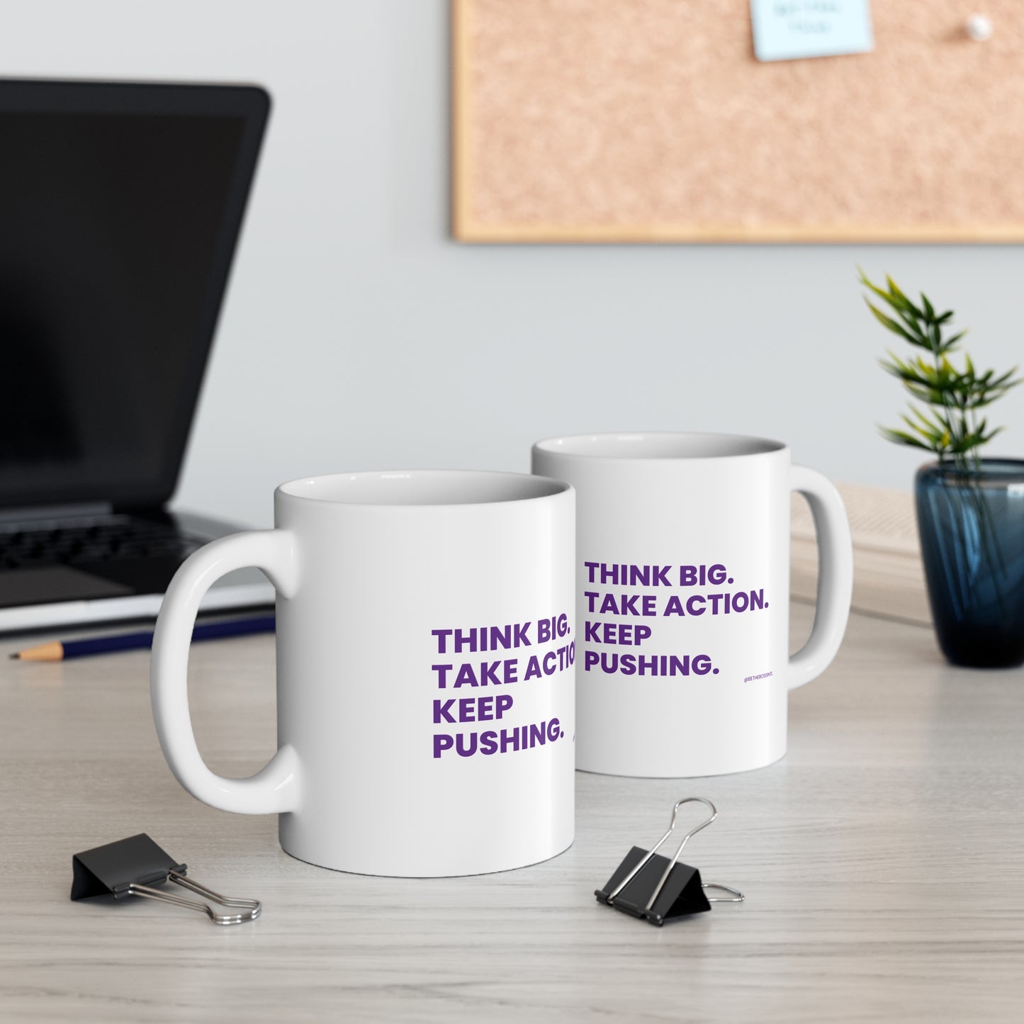 Think Big Ceramic Coffee Cups, 11oz, 15oz