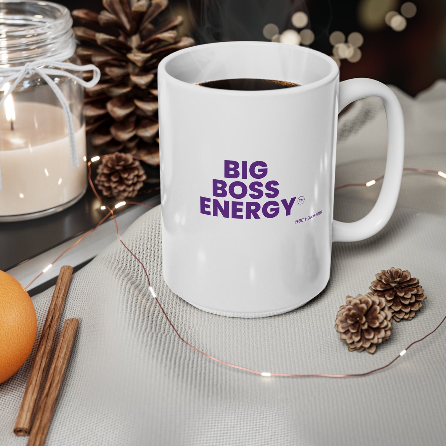 Big Boss Energy Ceramic Coffee Cups, 11oz, 15oz