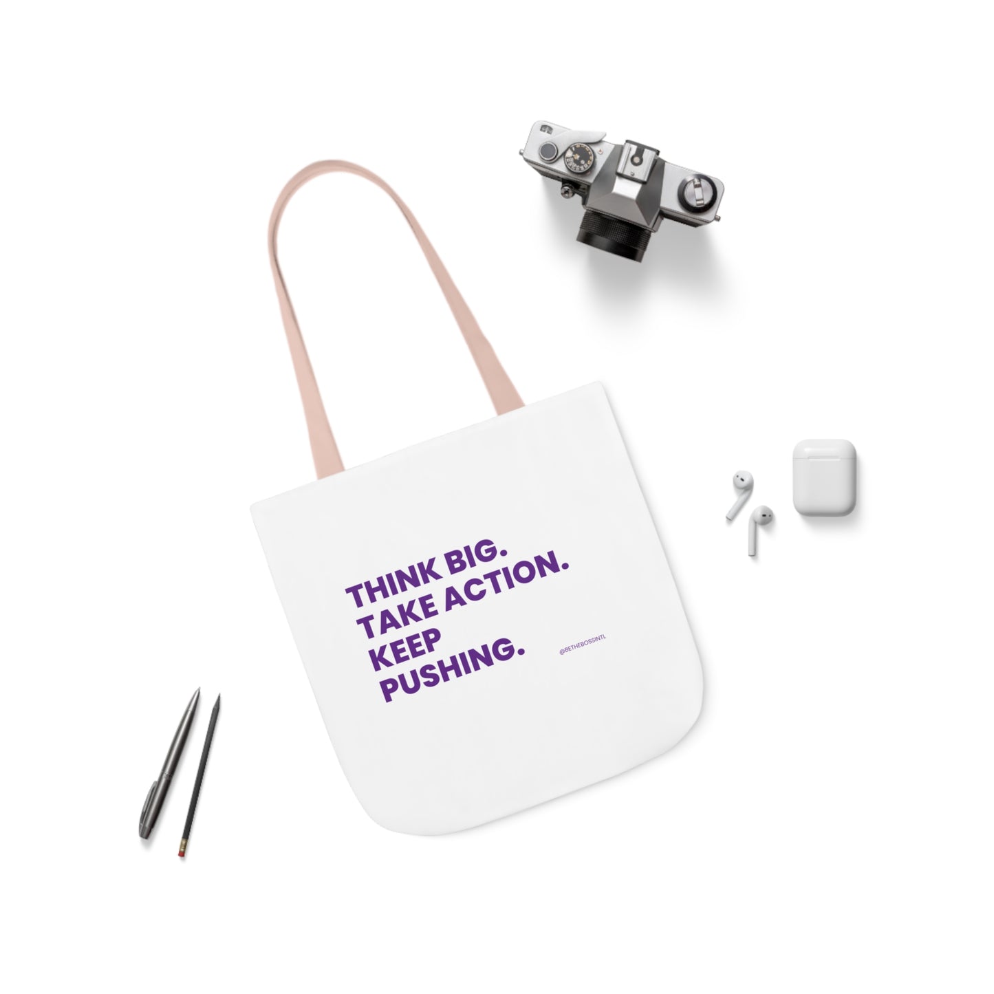 Think BIg Canvas Tote Bag, 5-Color Straps