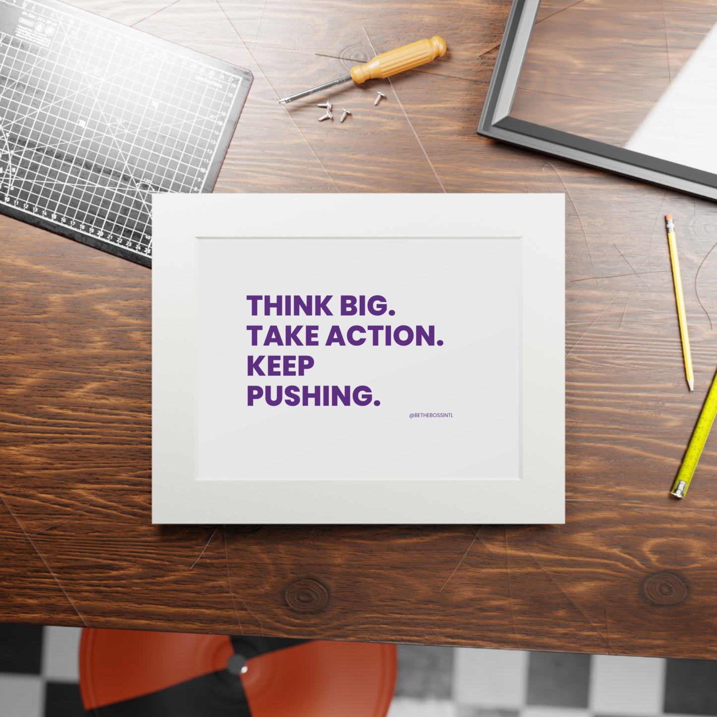 Think Big Wall Print, Purple Font